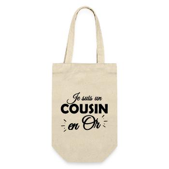 je suis un cousin en or / cadeau humour cousin - Sac à bouteille - nature - Devant