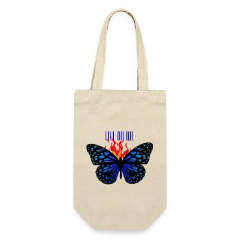 LIVE OR DIE - Geschenkbeutel für Flaschen - Natur - Vorne