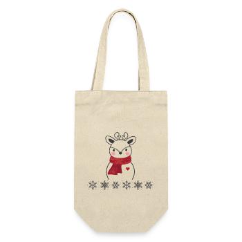 Bonhomme de neige renne de Noël dans la forêt avec beaucoup - Sac à bouteille - nature - Devant
