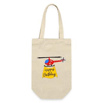 Helicopter Happy Birthday 2 - Gift Bag for Bottles - nature - Front
