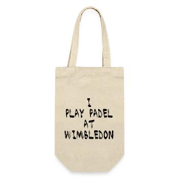 Padel - Geschenk für Padel-Spieler - Geschenkbeutel für Flaschen - Natur - Vorne