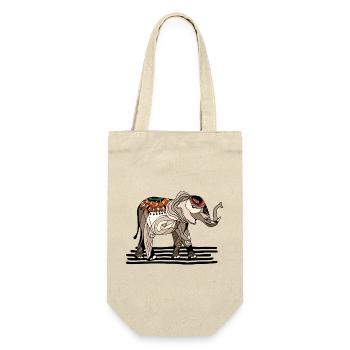 Elefant - Geschenkbeutel für Flaschen - Natur - Vorne