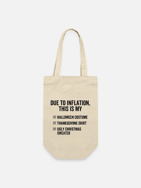 Aufgrund der Inflation ist dies mein Halloween Kostüm als - Geschenkbeutel für Flaschen - Natur