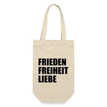 Frieden freiheit liebe - Geschenkbeutel für Flaschen - Natur - Vorne