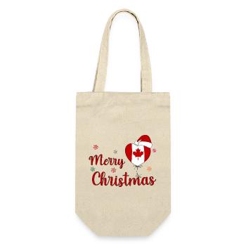 Joyoux Noel Christmas Canada Flag Heart - Gift Bag for Bottles - nature - Front