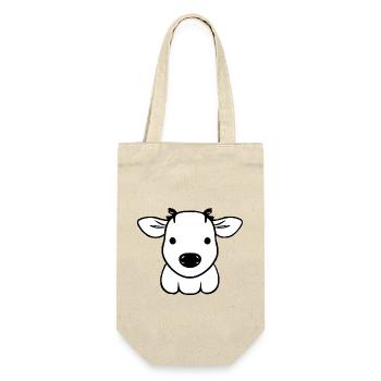 cow cute animal farm animals funny cows new 1 - Gift Bag for Bottles - nature - Front