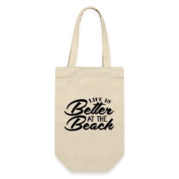 Life is better at the Beach - Geschenkbeutel für Flaschen - Natur - Vorne
