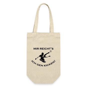 Fußball Soccer - Geschenkbeutel für Flaschen - Natur - Vorne