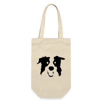 Hund Dog - Geschenkbeutel für Flaschen - Natur - Vorne