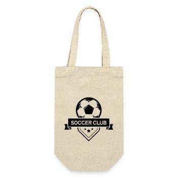 Fußball Soccer - Geschenkbeutel für Flaschen - Natur - Vorne