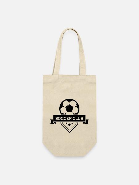 Fußball Soccer - Geschenkbeutel für Flaschen - Natur