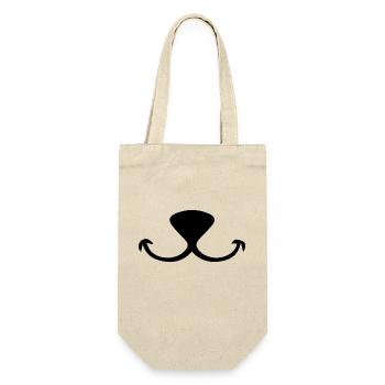 Hund Dog - Geschenkbeutel für Flaschen - Natur - Vorne