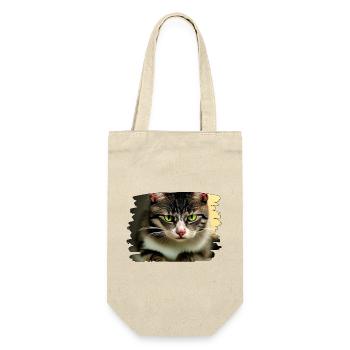 Cracy cat 6 - Geschenkbeutel für Flaschen - Natur - Vorne