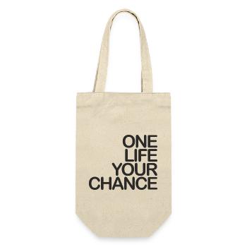 One LIFE your CHANCE 01 black - Gift Bag for Bottles - nature - Front