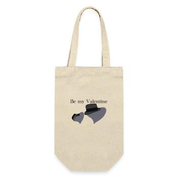 Be my Valentine - Geschenkbeutel für Flaschen - Natur - Vorne