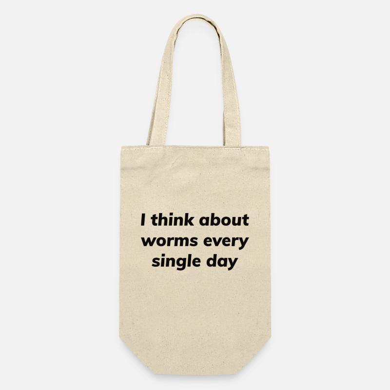 I think about worms every single day - Gift Bag for Bottles - nature