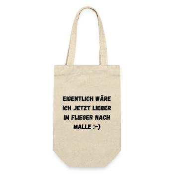 Partyspruch für Malle, Karneval ect. - Kostümidee - Geschenkbeutel für Flaschen - Natur - Vorne