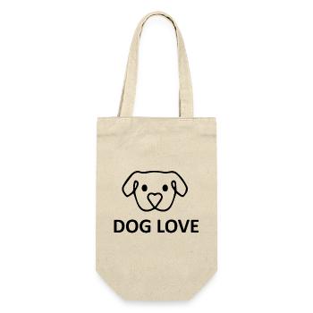 Dog Hund - Geschenkbeutel für Flaschen - Natur - Vorne
