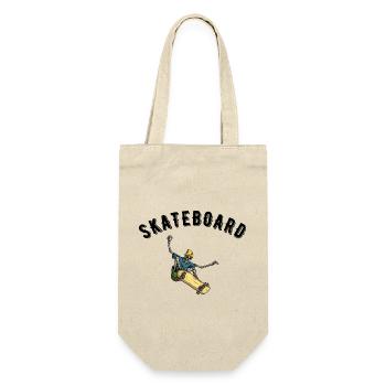 Skateboard - Geschenkbeutel für Flaschen - Natur - Vorne