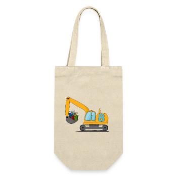 Excavator Kids 8th Birthday - Gift Bag for Bottles - nature - Front