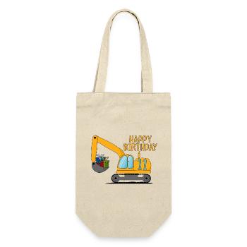 Excavator Kids Happy Birthday 11 - Gift Bag for Bottles - nature - Front