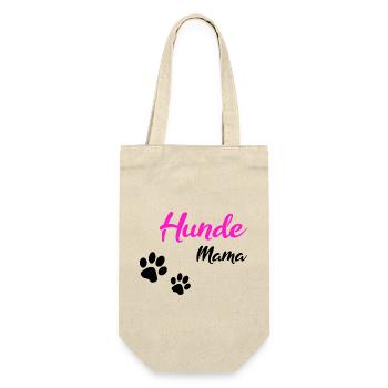 Hunde Mama Geschenk black - Geschenkbeutel für Flaschen - Natur - Vorne