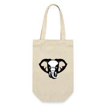 Kleiner Elefant Cartoon niedlich Abenteuer 15 - Geschenkbeutel für Flaschen - Natur - Vorne