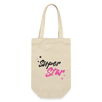 Super Star - Geschenkbeutel für Flaschen - Natur - Vorne