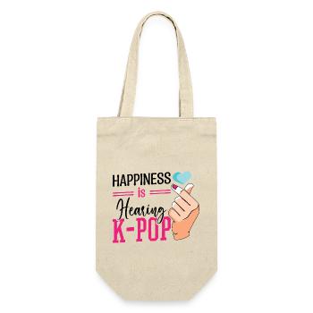 Le bonheur, c’est d’entendre le symbole du doigt du cœur K-Pop - Sac à bouteille - nature - Devant