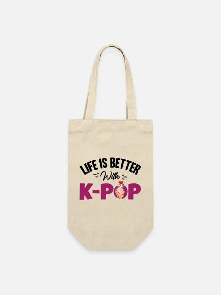 Koreansk popmusikk K-Pop - Gavepose for flasker - natur