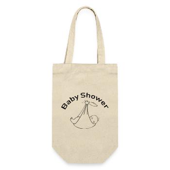 Schwangerschaft Babyparty Babyshower Boy Girl - Geschenkbeutel für Flaschen - Natur - Vorne