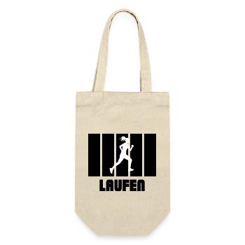 Marathon Triathlon Running joggen Biking Radfahren - Geschenkbeutel für Flaschen - Natur - Vorne
