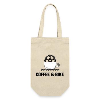 Bicycle Road Bike Bicycle chain "coffee & bike" - Gift Bag for Bottles - nature - Front