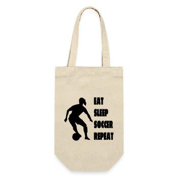 Fußballmannschaft Fußballspieler Fußballdesign - Geschenkbeutel für Flaschen - Natur - Vorne