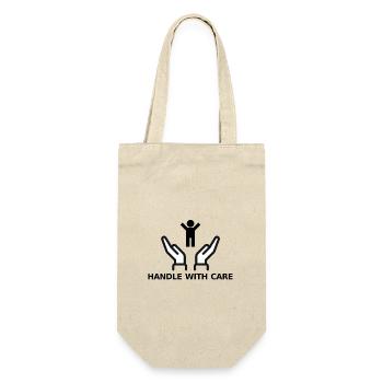 HANDLE WITH CARE - Geschenkbeutel für Flaschen - Natur - Vorne