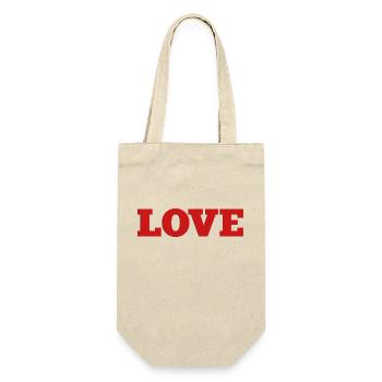 LIEBE - Geschenkbeutel für Flaschen - Natur - Vorne