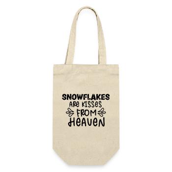 Snowflakes are kisses from Heaven - Geschenkbeutel für Flaschen - Natur - Vorne