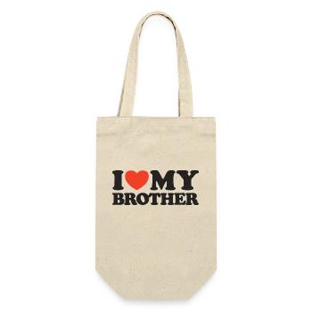 I Love My Brother Heart T-Shirt - Gift Bag for Bottles - nature - Front