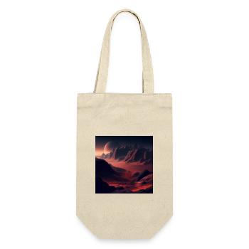 Berglandschaft, Berg, Sonnenuntergang, Mond, Welt - Geschenkbeutel für Flaschen - Natur - Vorne