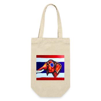 elefant thaiflagge - Geschenkbeutel für Flaschen - Natur - Vorne