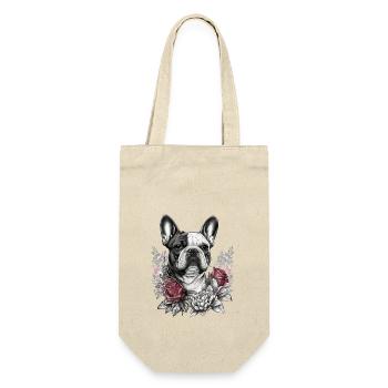 French Bulldog with red roses - Gift Bag for Bottles - nature - Front