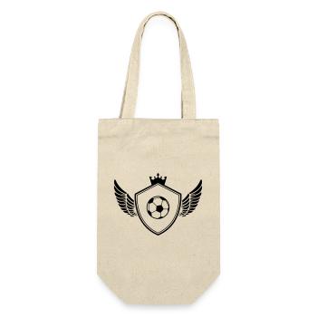 fussball wappen - Geschenkbeutel für Flaschen - Natur - Vorne