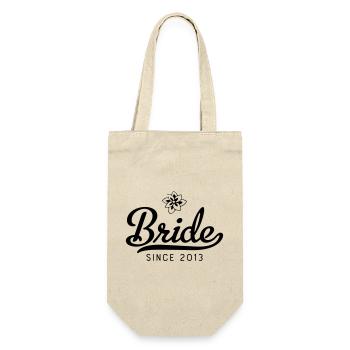 Bride since 2013 - Gift Bag for Bottles - nature - Front