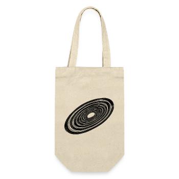Drei Dimensionale Vintage Kreis Scheibe - Geschenkbeutel für Flaschen - Natur - Vorne