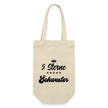 5 sterne schwester - Geschenkbeutel für Flaschen - Natur - Vorne