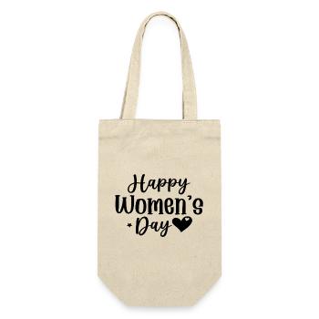 Happy Women´s Day - Geschenkbeutel für Flaschen - Natur - Vorne