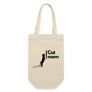 CAT mom cut - Geschenkbeutel für Flaschen - Natur - Vorne
