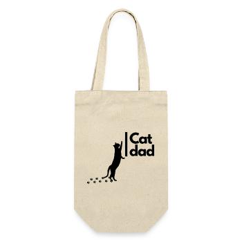 Cat-dad - Geschenkbeutel für Flaschen - Natur - Vorne