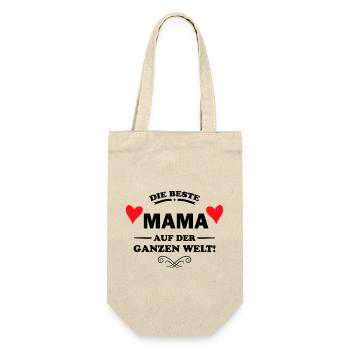 beste mama - Geschenkbeutel für Flaschen - Natur - Vorne