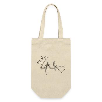 Handballspieler Handballfan Handballteam Handball - Geschenkbeutel für Flaschen - Natur - Vorne